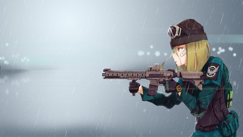 动漫少女持枪军事壁纸合集