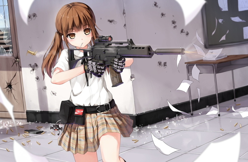 枪械少女壁纸合集：G36步枪与美少女的硬核碰撞