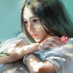 一组安静伤感的漫画女生头像 单张分享