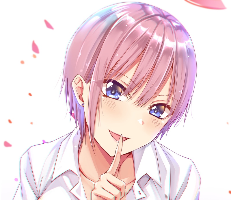五等分的新娘中野一花绝美壁纸！粉发红唇蓝眼睛谁不爱