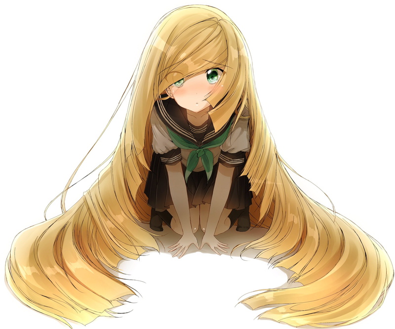 宝可梦同人壁纸合集！软萌少女带领结赤脚出镜，1080P高清纯白背景