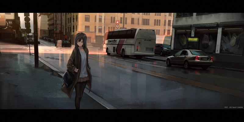 都市黑发少女动漫壁纸 高清1080P