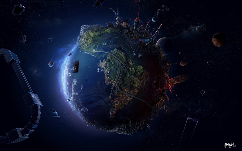 这组壁纸藏着未来太空地球的梦幻脑洞