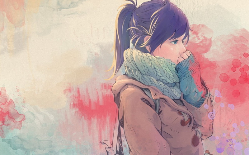 113个角色黑发动漫少女黑系插画高清壁纸