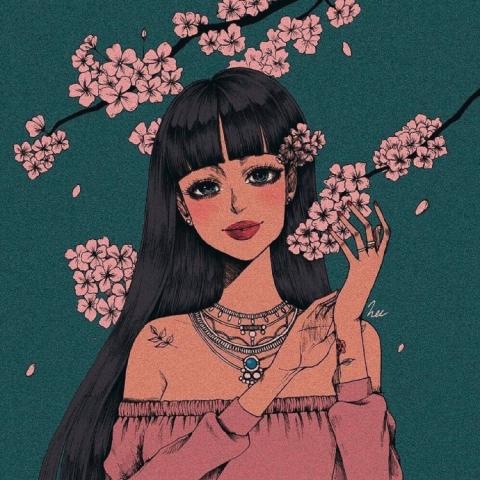 21张高清气质女生手绘头像 适合当微信头像的手绘女头合集