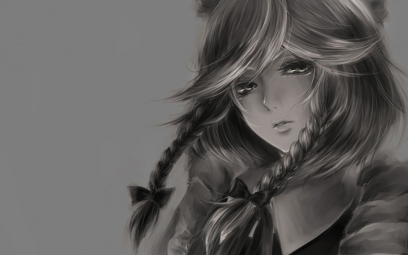 十六夜咲夜黑白棚拍壁纸！绝美动漫少女头像太绝了