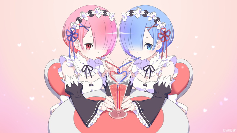 《Re：从零开始的异世界生活》拉姆雷姆 粉系女仆壁纸合集