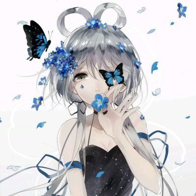 带蝴蝶的动漫女生头像合集 12张高清唯美头像分享