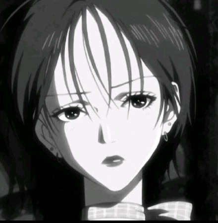 黑白动漫风格女生头像合集