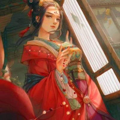 14张高清古风红衣动漫女生头像合集
