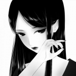 14张高清黑白款！霸气冷酷的卡通动漫女生头像合集