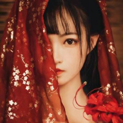 14张高清红衣古风真人女生头像 适合当壁纸或头像