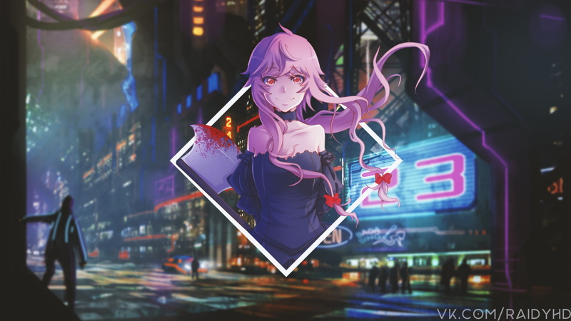 未来日记 动漫女生 画中画 1080P高清壁纸