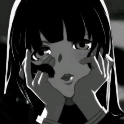 17张高清黑白丧系动漫女生头像