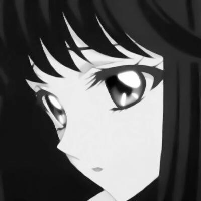 14张高清黑白动漫女生头像 氛围感拉满的卡通女头合集