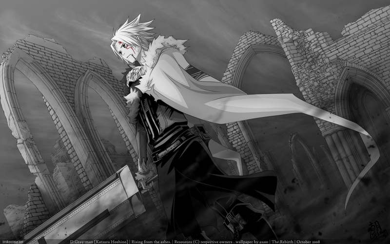 驱魔少年艾伦·沃克同人壁纸 黑白画风男生插画 高清1080P