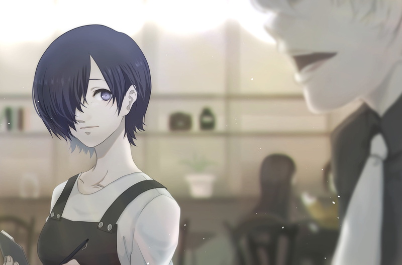 东京吃货re高清壁纸！金木研/佐佐木绯世和董香的2K桌面图