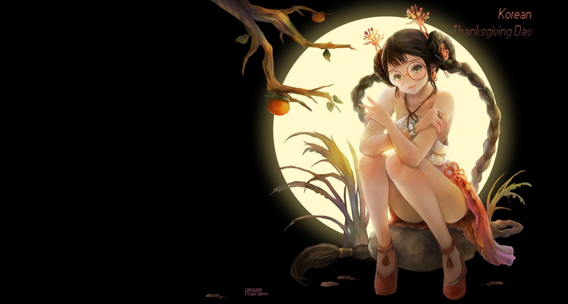 韩国感恩节月夜动漫壁纸 金应奉作品