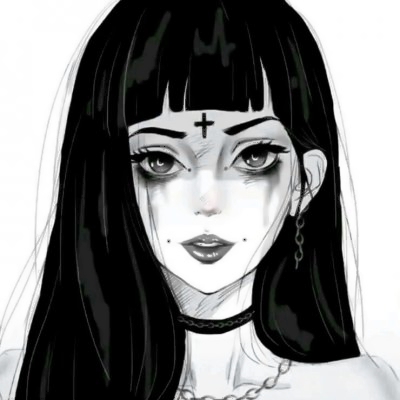 丧系黑暗风动漫女生头像 今天也是提不起劲的一天