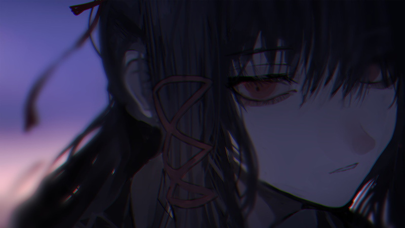 动漫少女壁纸分享：蝴蝶结发饰、猫尾穿搭的二次元女孩