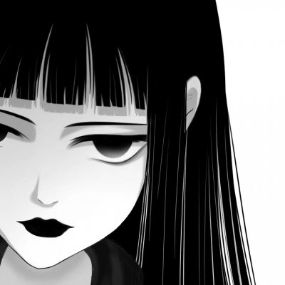 黑白风丧系动漫女生头像合集，11张高清质感图