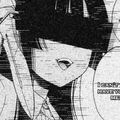 黑白风丧系动漫女生头像合集，11张高清质感图