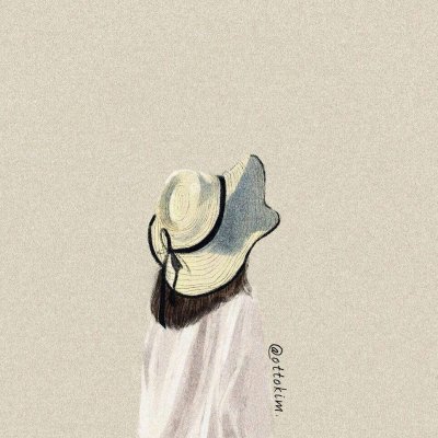 想换微信头像？这款清新文艺的女生背影插画超适合