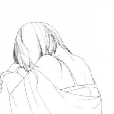 17张高清黑白丧系动漫女生头像