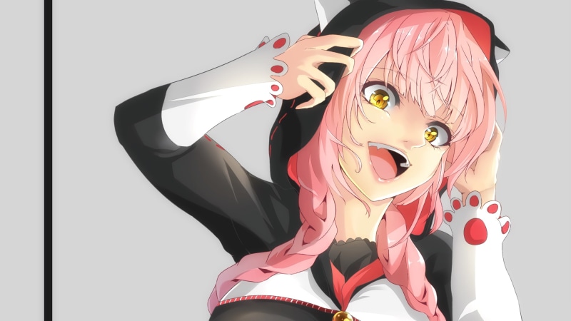 1080P高清动漫壁纸合集：粉发少女、唇妆特写等二次元静物创作