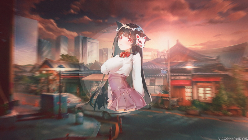 碧蓝航线舰娘4K画中画壁纸 绝美日落氛围感拉满