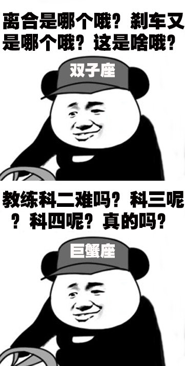 12星座学驾照表情包太真实了！白羊座心疼学费、金牛座纠结到不行