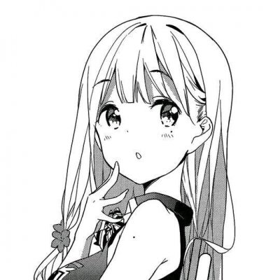 11张高清二次元黑白女生动漫头像 氛围感拉满