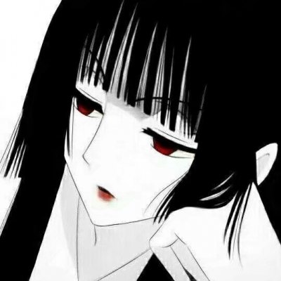 黑白风丧系动漫女生头像合集，11张高清质感图