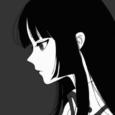 17张高清黑白丧系动漫女生头像