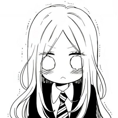 17张高清好看的动漫女生黑白头像合集