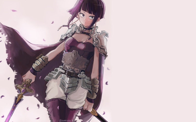 长发动漫少女泳池休闲壁纸