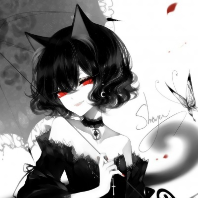 12张暗黑风妖系动漫猫女头像 高清猫系女生头像合集