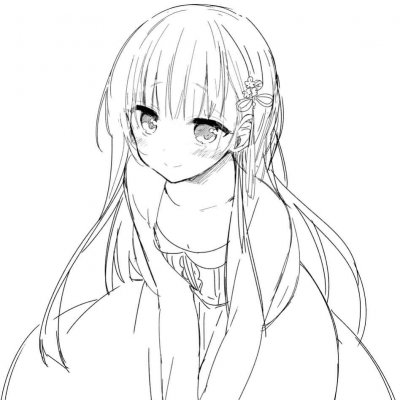 17张高清好看的动漫女生黑白头像合集