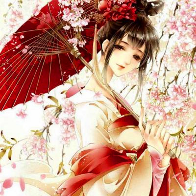 14张高清古风红衣动漫女生头像合集