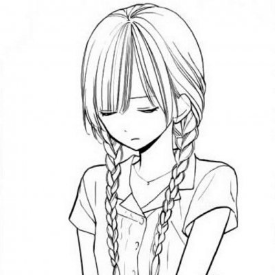 17张高清好看的动漫女生黑白头像合集