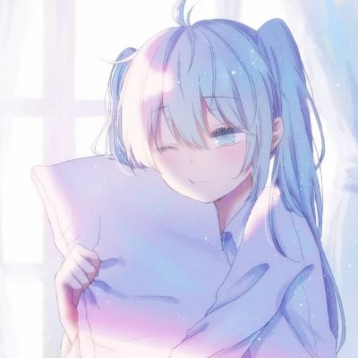 蓝色系卡通忧郁女生头像 28张高清图分享