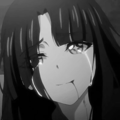 14张高清黑白动漫女生头像 氛围感拉满的卡通女头合集