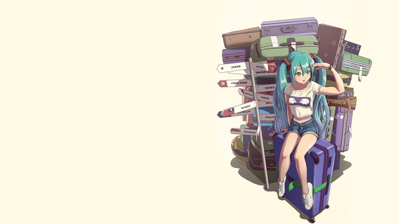 蓝发旅行者初音未来 高清动漫壁纸合集