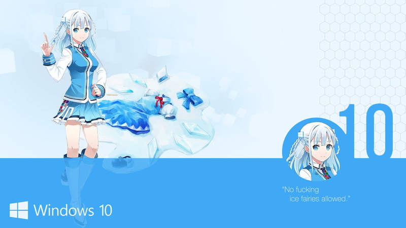 Windows娘户岛透子绝美壁纸 蓝发蓝眼校服萌妹直接戳中喜好