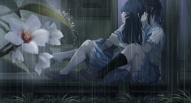 《吹响！上低音号》百合CP壁纸合集 雨中校服少女美哭了