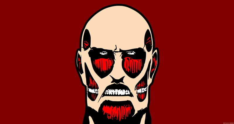 超帅！进击的巨人超大型巨人极简风8K壁纸