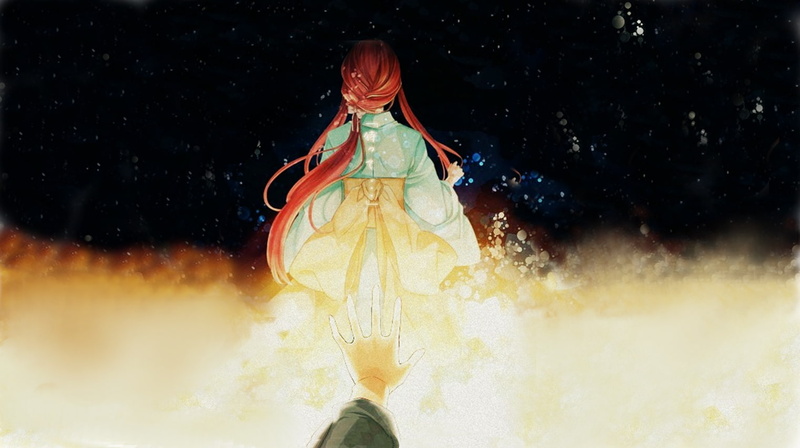 秋日玛丽亚动漫少女壁纸 户外烟雾场景