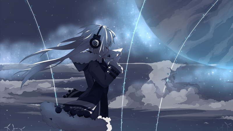 动漫风潜水探险家剪影壁纸