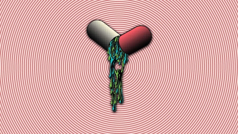 蓝色风格动画生活壁纸 药物螺旋经典静物构图