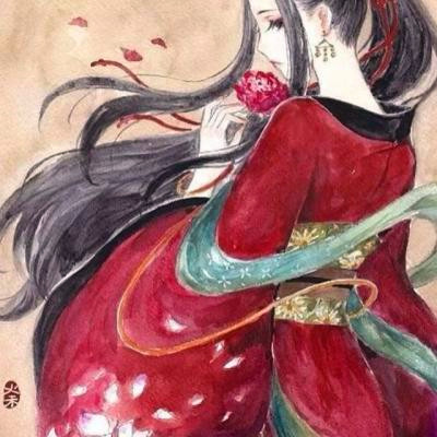 14张高清古风红衣动漫女生头像合集
